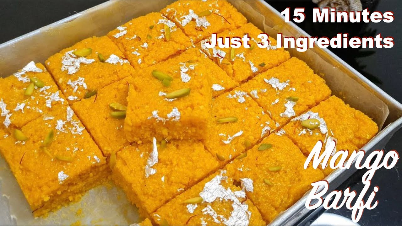 Only 3 Ingredients Mango Barfi | Easy Mango Recipes | Mango Kalakand Recipe | Aamba Burfi Recipe