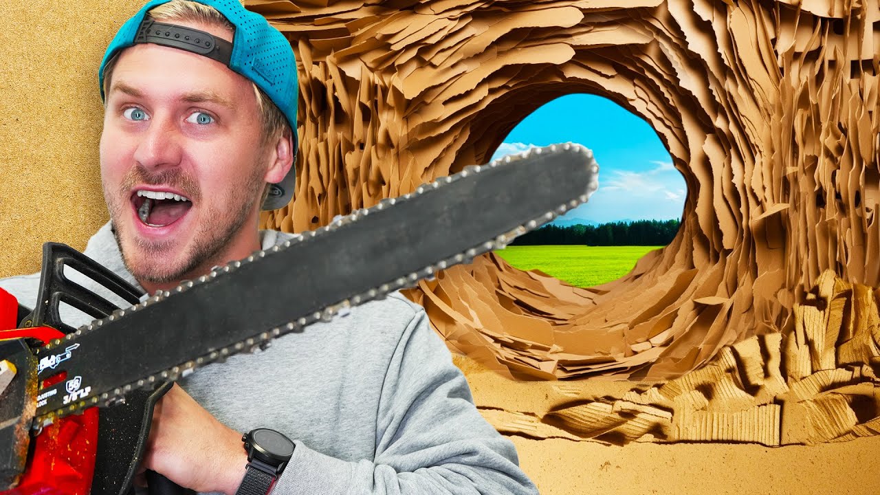 Breaking Through 100 Layers of Cardboard! *Escape Challenge*