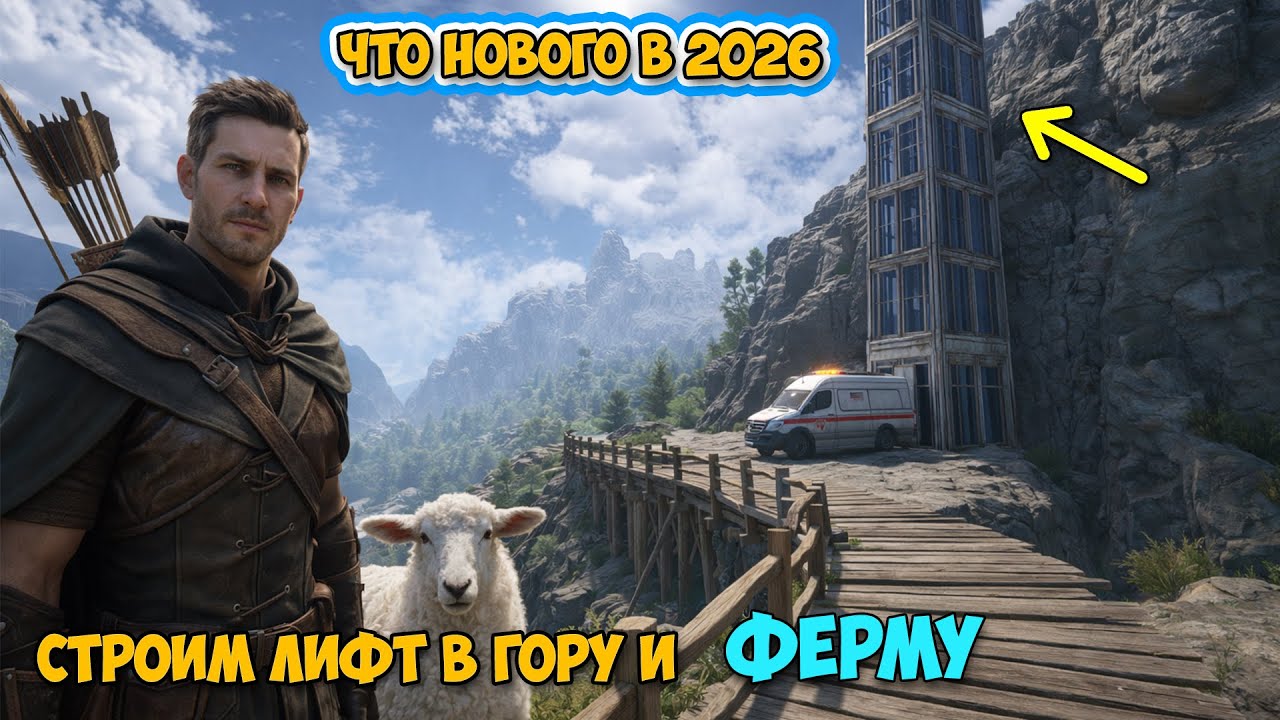 Строим лифт в Гору и Ферму - Первое выживание в 2026 году #13 - Обнова - The Infected