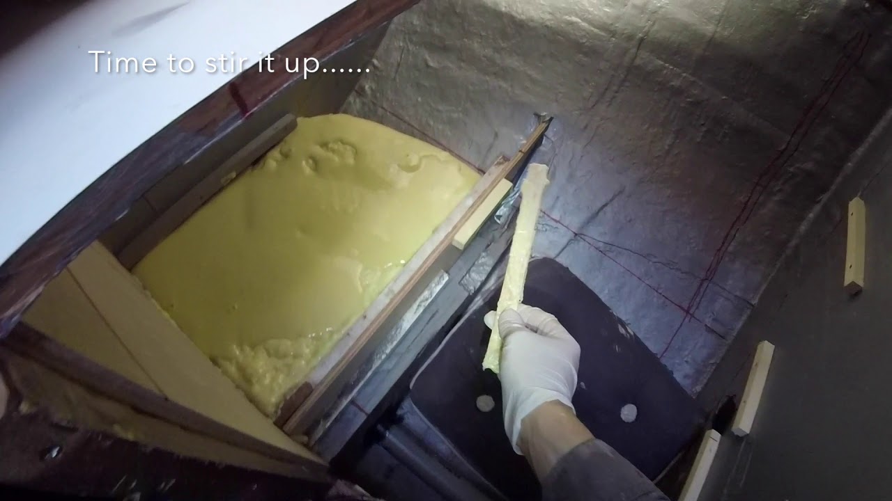 A custom build-in fridge and freezer box with plywood, epoxy and polyurethane foam - episode 1