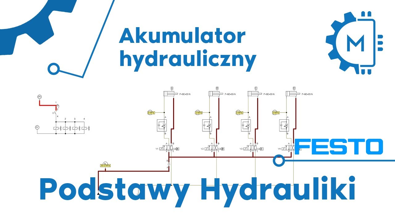 Festo Fluidsim Podstawy hydrauliki:  Akumulator hydrauliczny