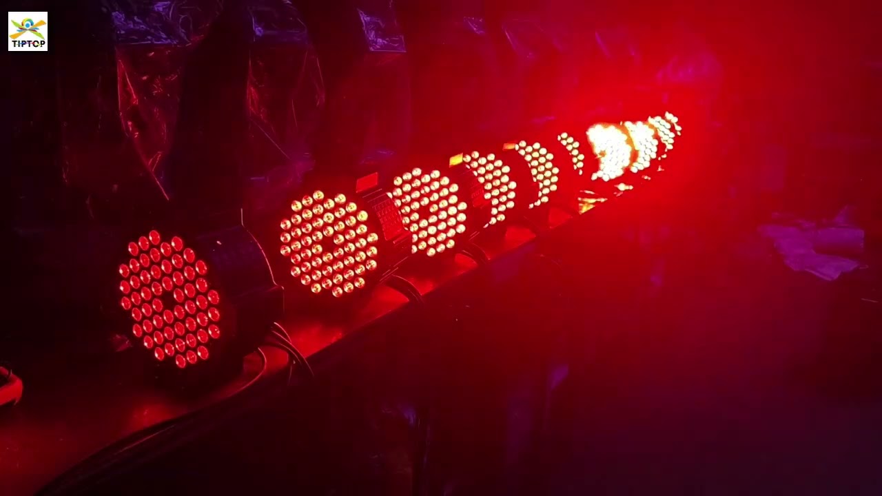 TIPTOP 54X3W RGB 3IN1 Color Flat Stage Led Par Light Aluminum Shell Indoor Hand by Hand Power DMX
