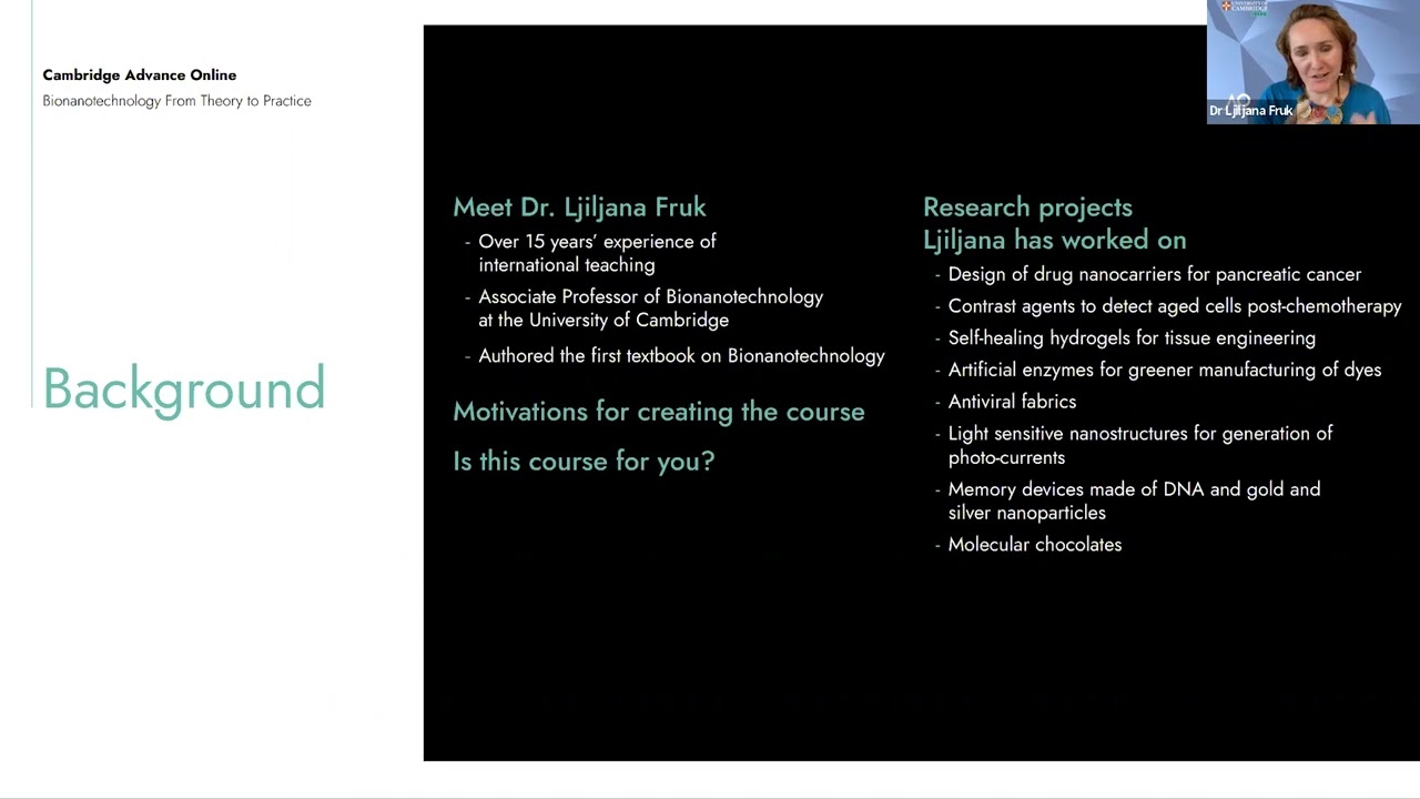 Bionanotechnology From Theory to Practice Information Session - July 2022