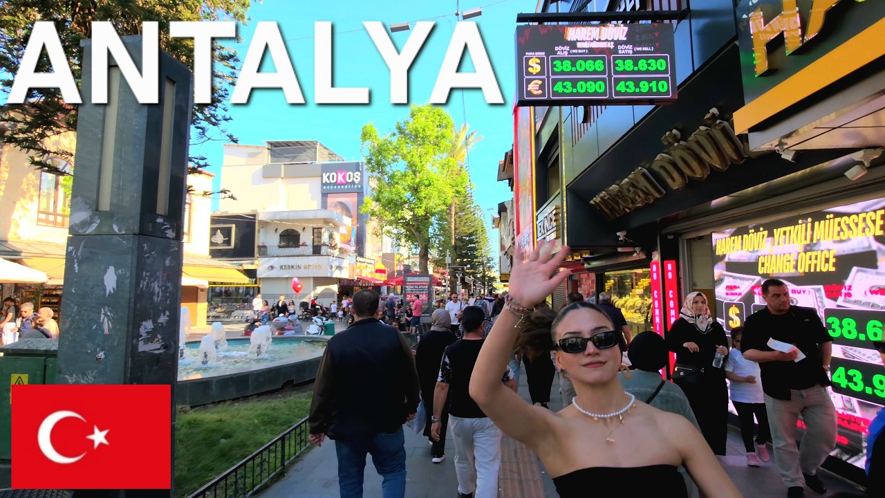 ANTALYA TÜRKIYE 🇹🇷 MAY 2025 | City Walking Tour to the harbor | Kaleiçi - Liman | 4K real audio