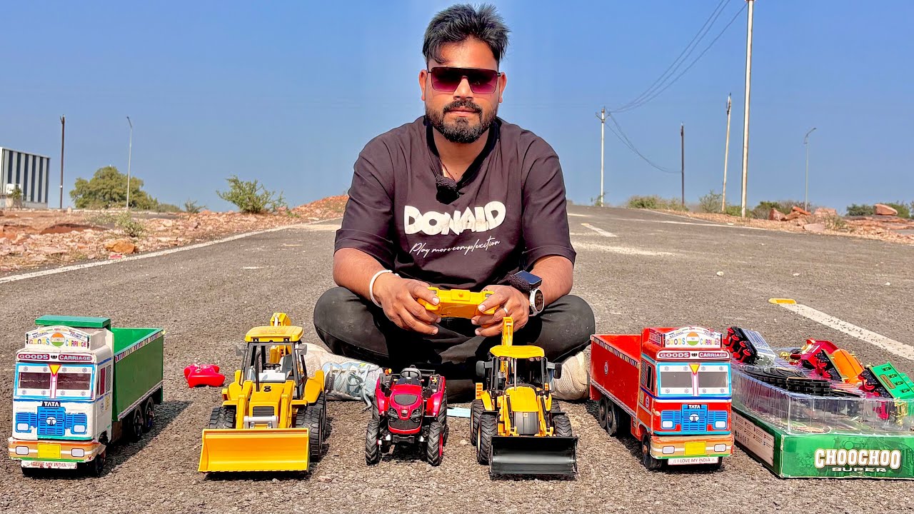 Remote Controlled Vehicles Unboxing | Tata Dump Truck, JCB Backhoe Loader 3DX. Tractor Mahindra | 