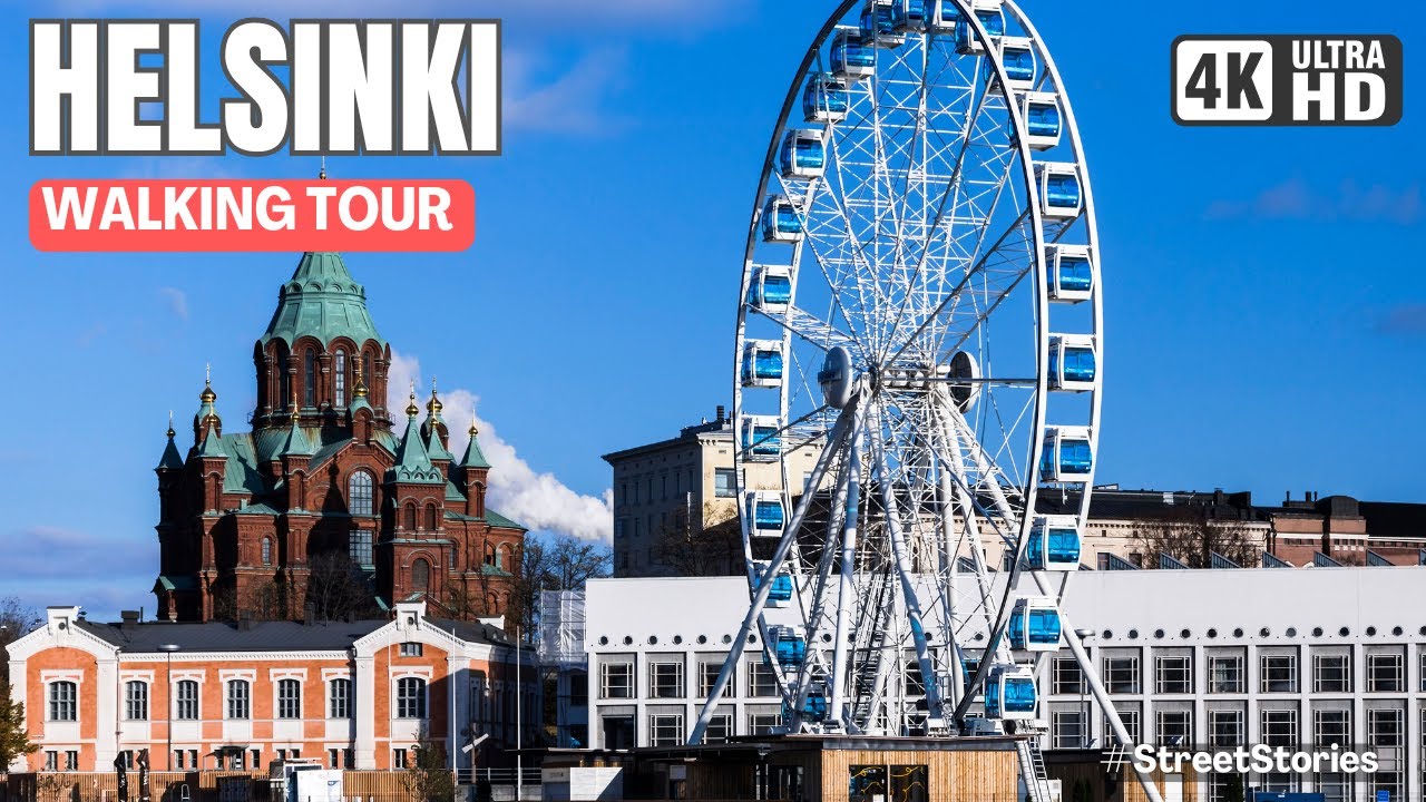 HELSINKI WALKING TOUR. Finland in autumn in 4K!