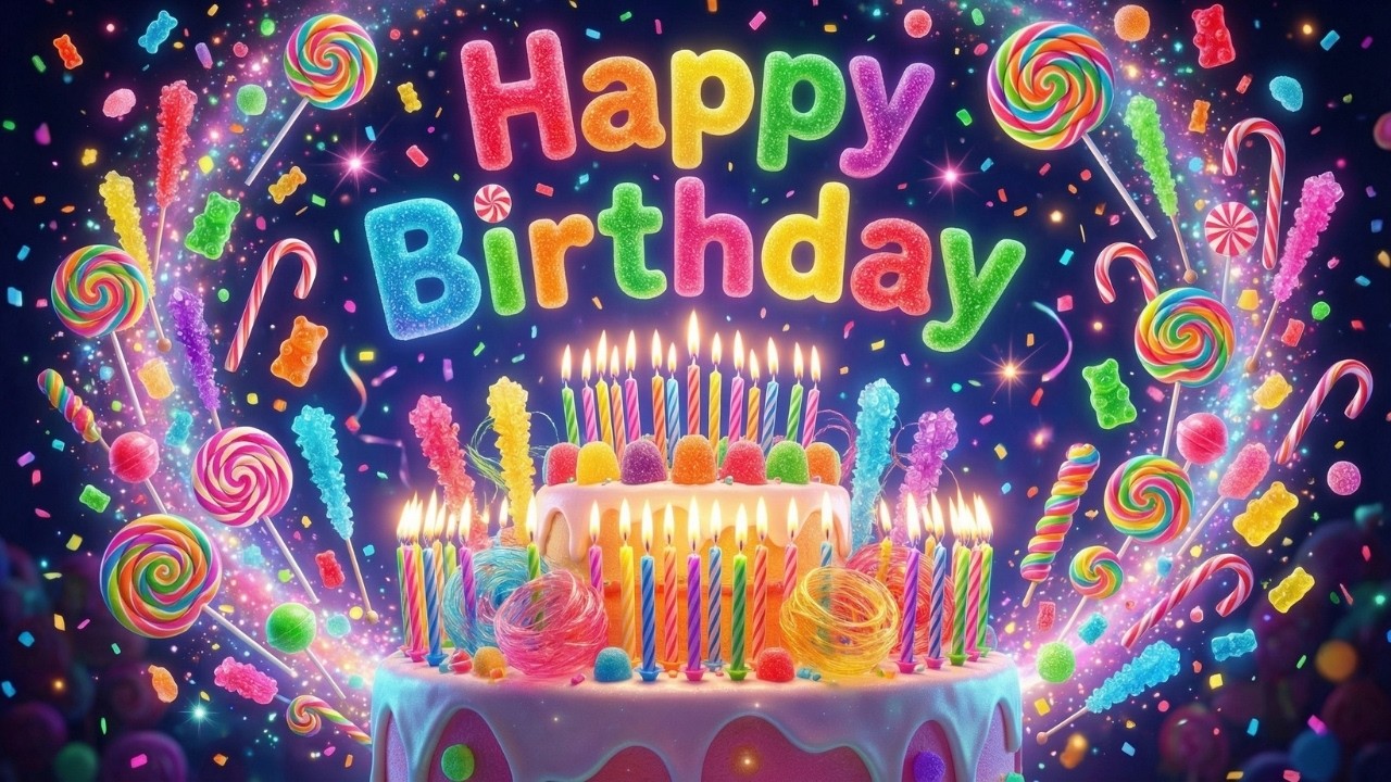 Colorful Happy Birthday Song 🍭 (Candy Explosion & Kids Party Mix)