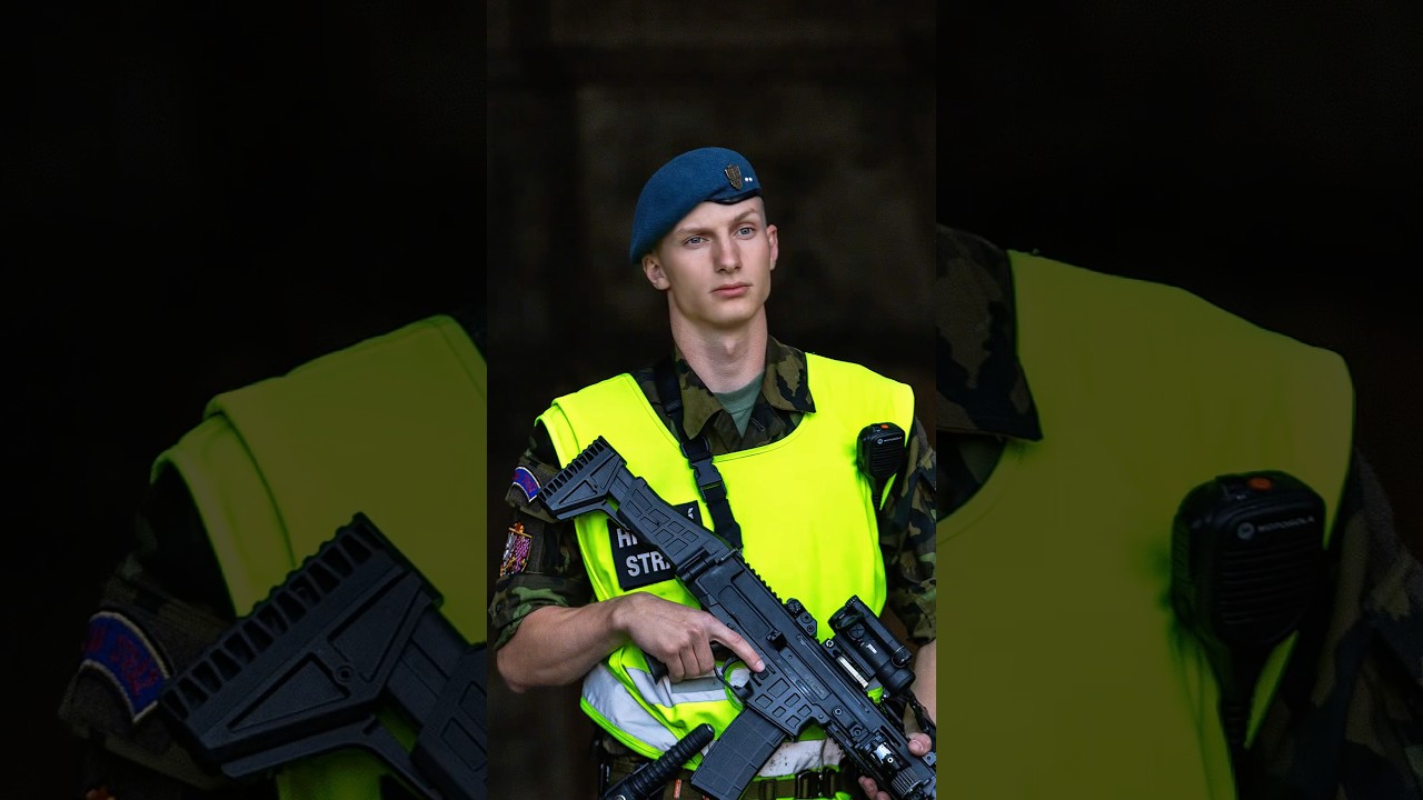 Finally, I made him smile 🫡 #streetphotography #police #Prague