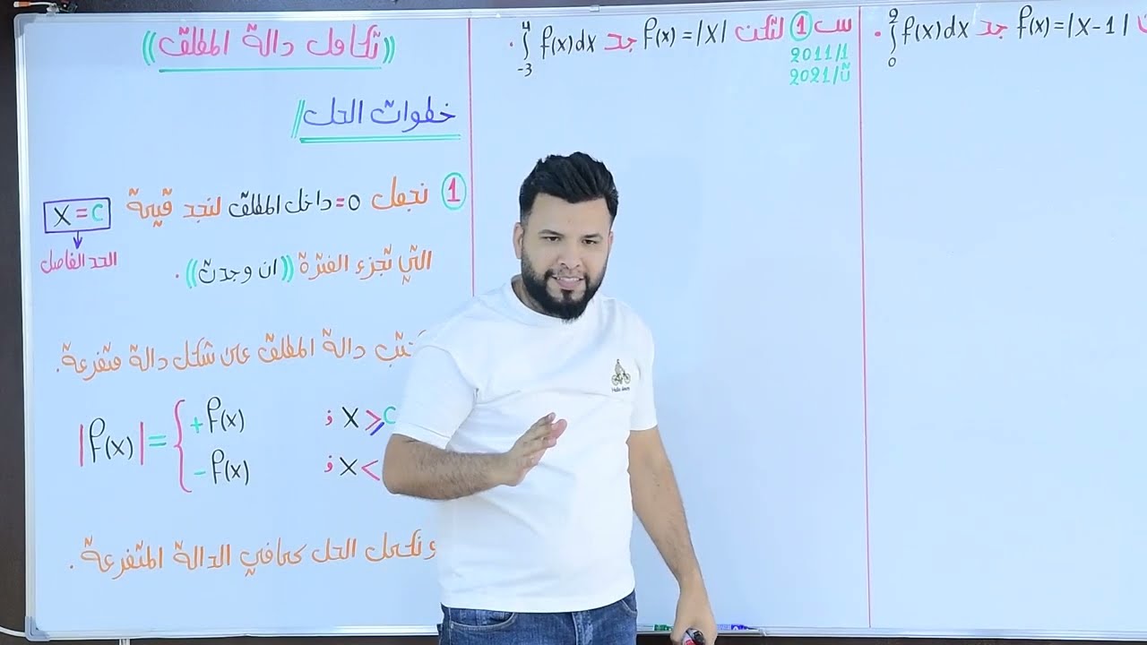 تكامل الدالة المطلقة / محاضرة 23 / الأستاذ محمد قاسم