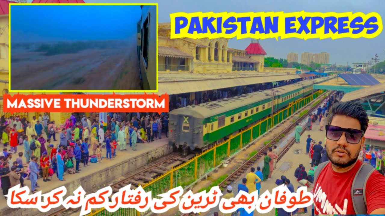 Stormy Train Ride: Battling Winds and Rain | Pakistan Express Journey