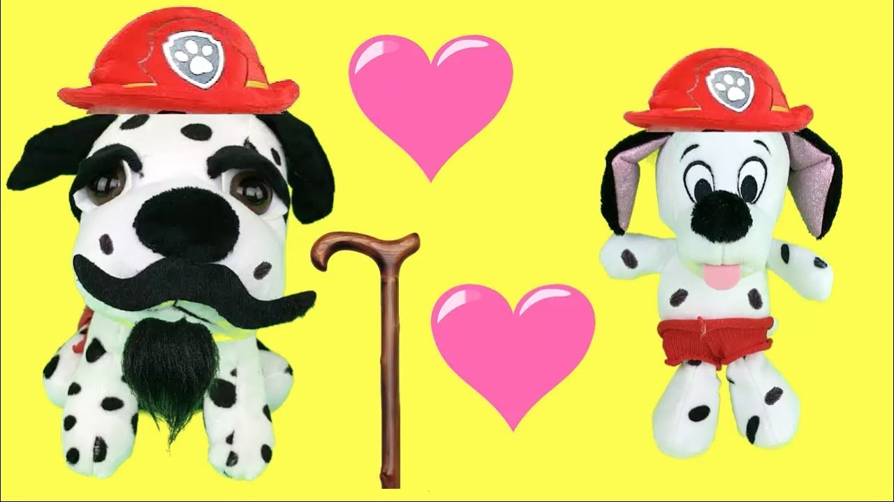 El Papá bombero de Marshall de paw patrol y la visita sorpresa para bebés de la patrulla canina
