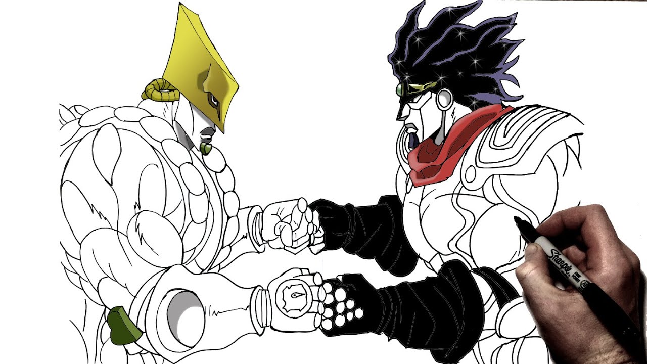 How To Draw Star Platinum vs The World | Step By Step | Jojo's Bizarre Adventure
