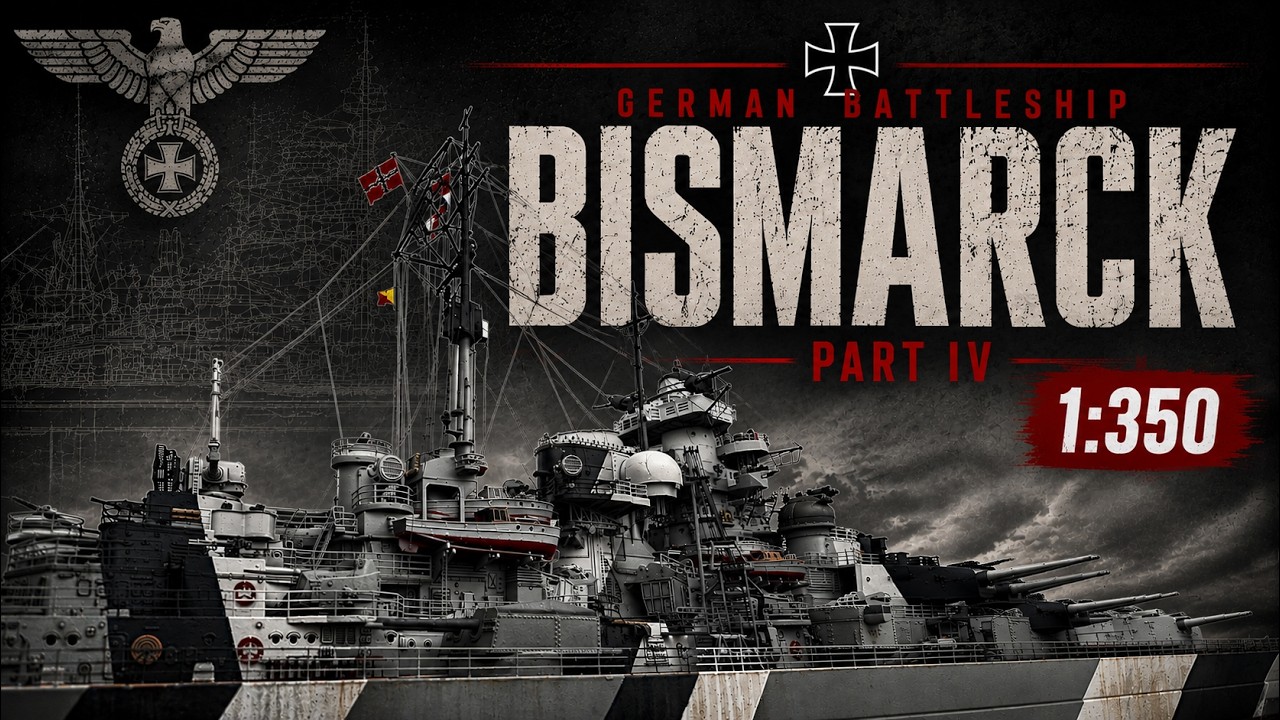 1/350 BISMARCK [Trumpeter] — Сборка модели, часть 4/4