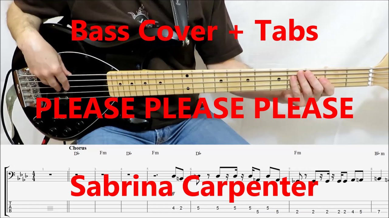 Sabrina Carpenter - Please Please Please (BASS COVER TABS) preview