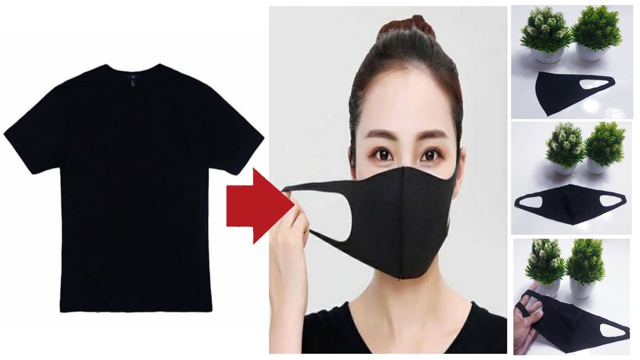 CARA MEMBUAT MASKER MODEL SCUBA DARI KAOS/BAJU BEKAS || DIY Face Mask From T-Shirt