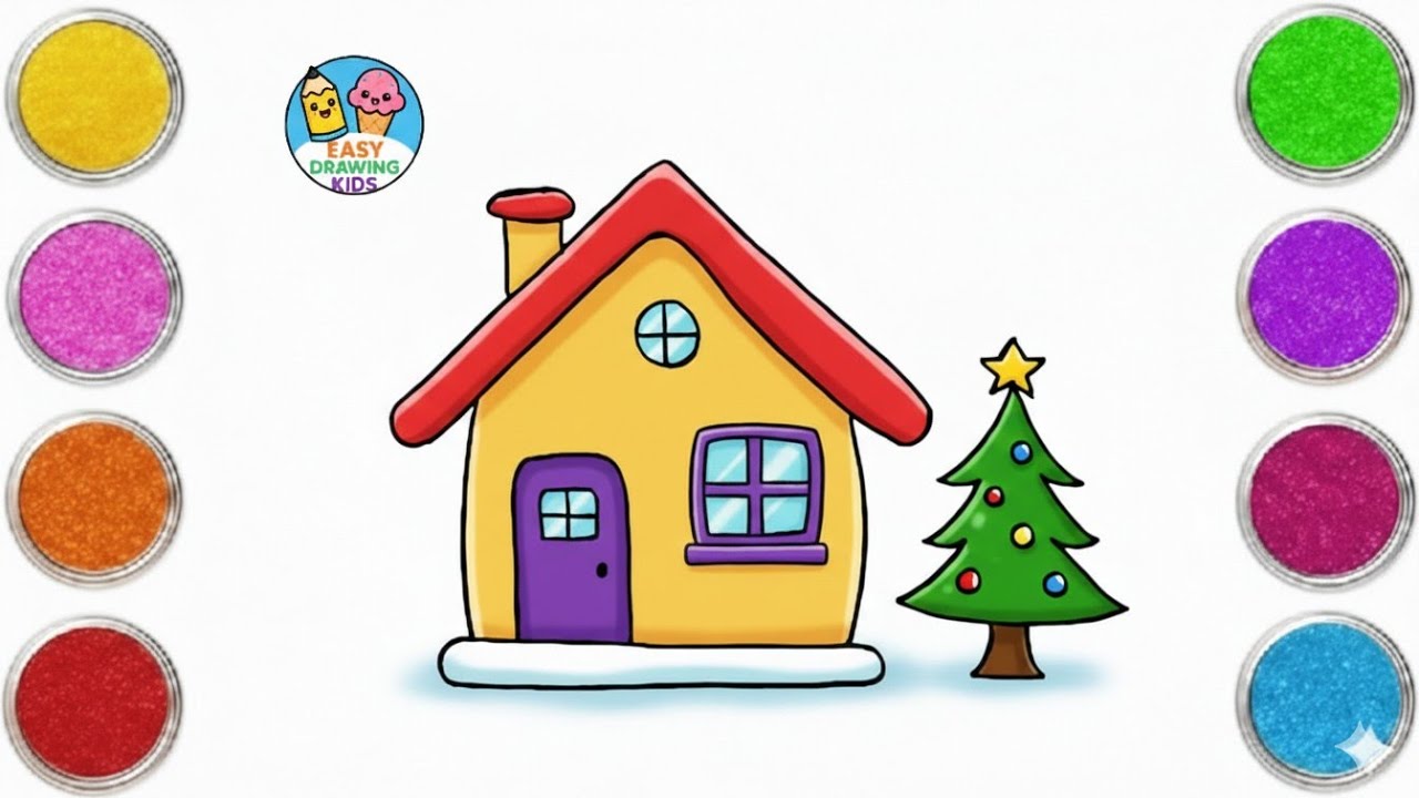 Cozy Up With This Cute New Year House Drawing Tutorial!