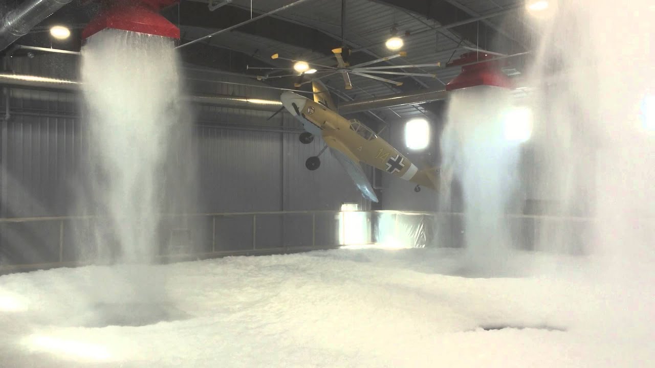 Airplane hangar High Expansion Foam dump test.