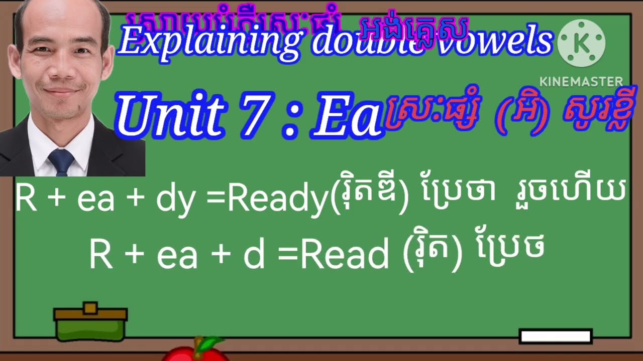 Unit 7 : Ea ស្រ:ផ្សំ (អិ) សូរសម្លេងខ្លី@Learning double vowels in English#Nou Vantha kh
