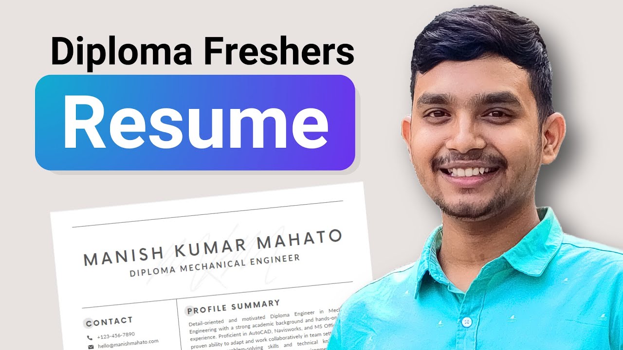 Resume for Diploma Students (+ Canva Template) | How to Make Resume | Manish Mahato