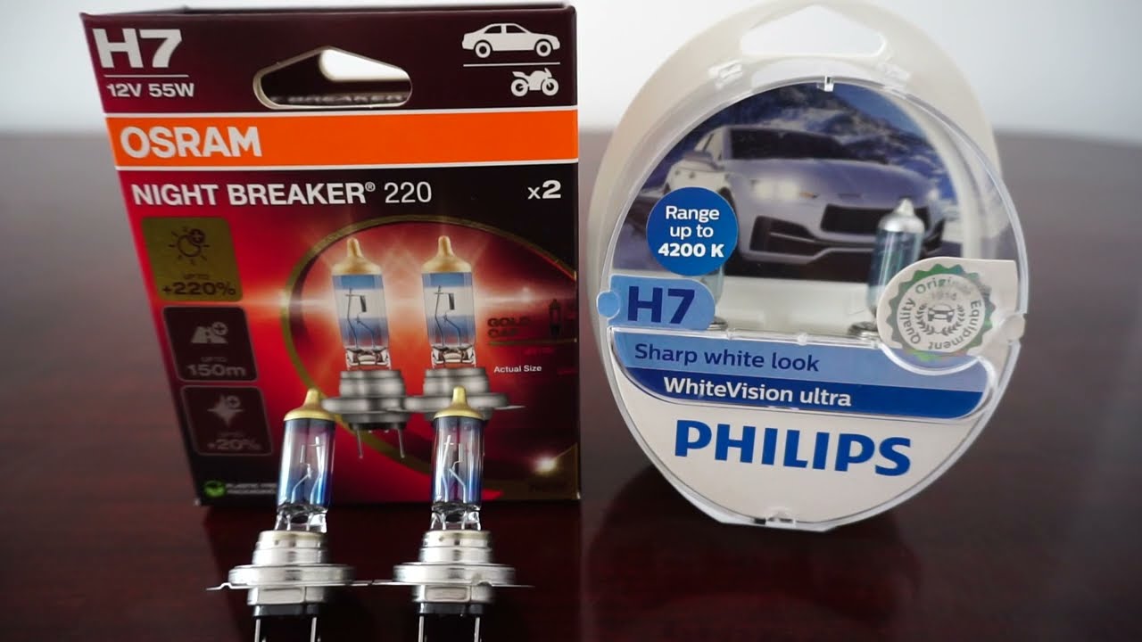 OSRAM NIGHT BREAKER 220 vs Philips WhiteVision ultra
