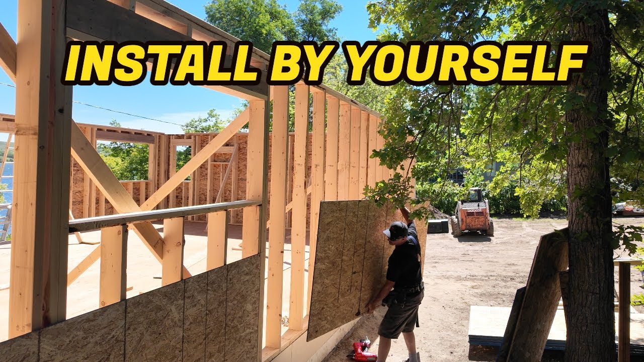 How To Install OSB Sheathing on Standing Walls (Cabin Project)