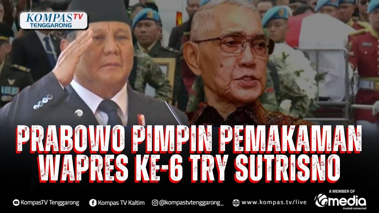 Momen Presiden Prabowo Pimpin Pemakaman Wapres ke 6 Try Sutrisno