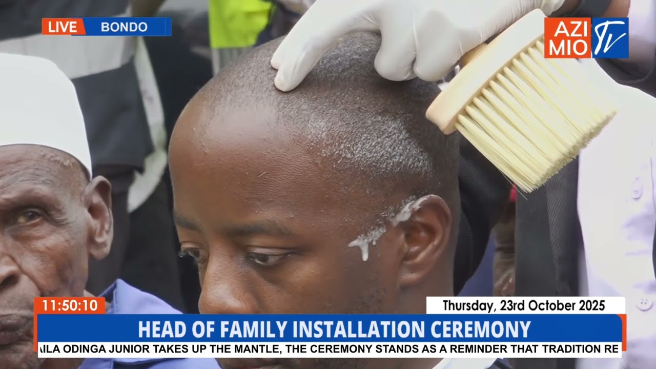 POWERFUL MOMENT when Raila Odinga JR hair is shaved in commemoration of passing of Raila Odinga
