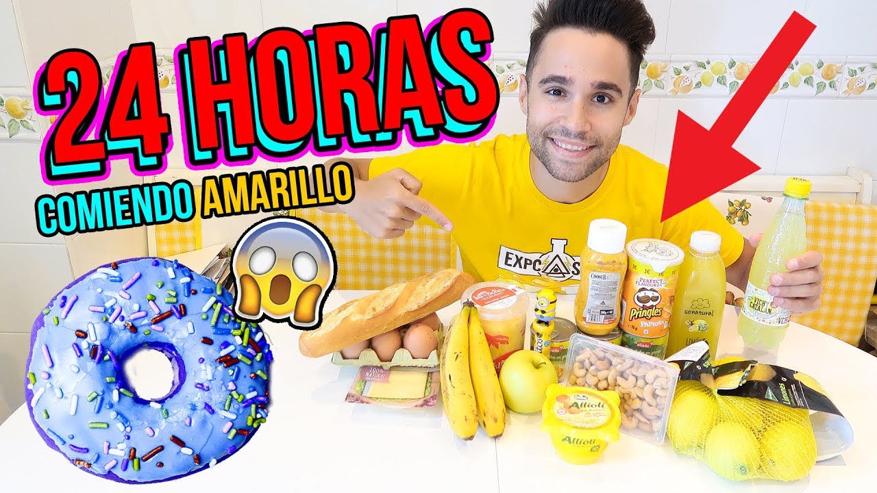 24 horas comiendo AMARILLO - All day eating YELLOW food colors Mayden