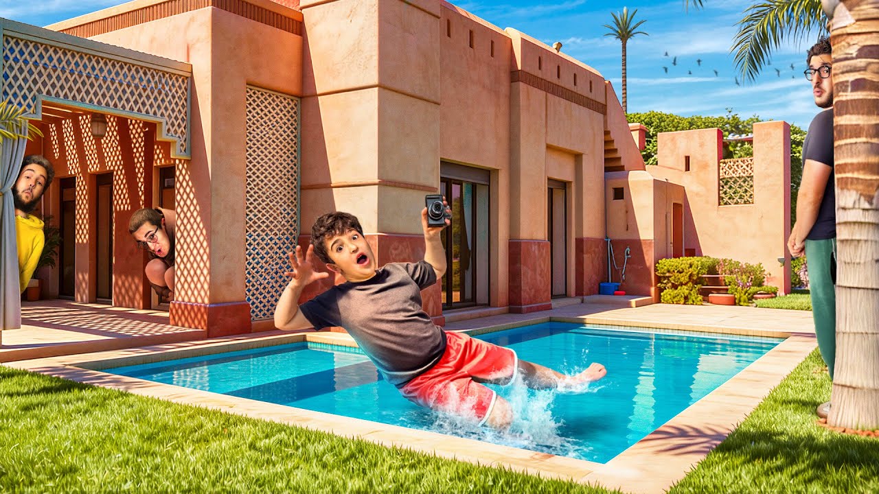 4 FR&Egrave;RES FONT UN CACHE CACHE DANS UNE VILLA AU MAROC ! Nadim fait tomber la camera dans la piscine..