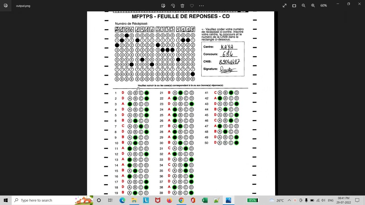 OMR sheet reader with #computervision and #python #opencv