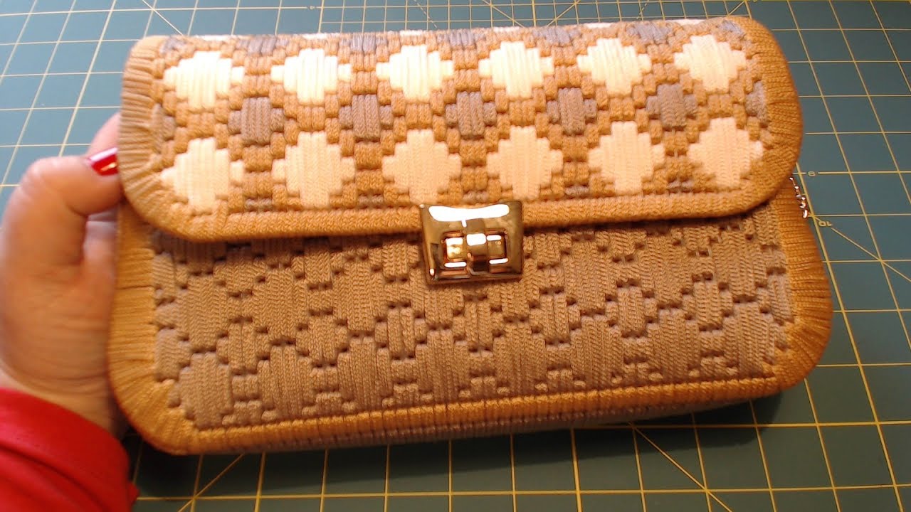 Tutorial: Borsa  elegante, pochette su rete Canvas