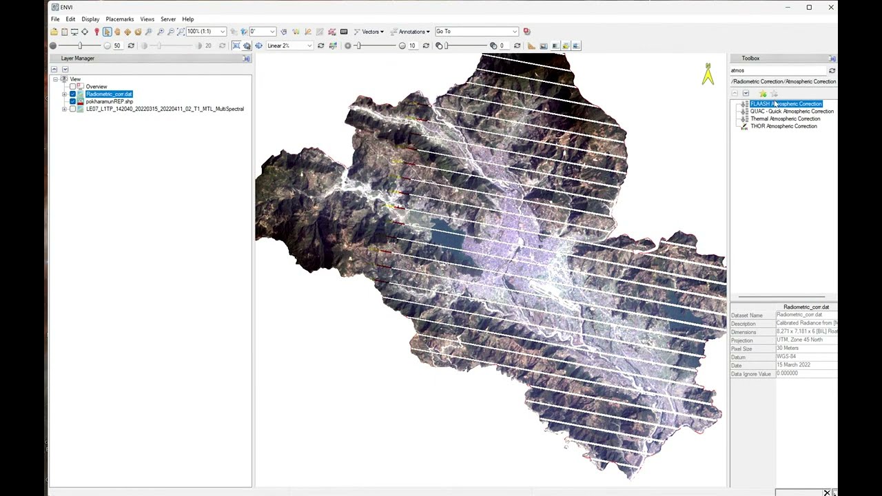 LANDSAT 7 IMAGE PRE PROCESSING // ENVI // REMOTE SENSING TUTORIAL