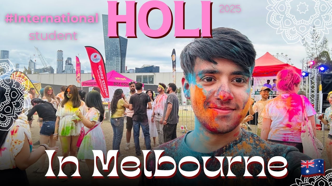 “Holi in Melbourne 2025 | International Student Bringing Indian Colors to Australia! 🎨🇮🇳🇦🇺”