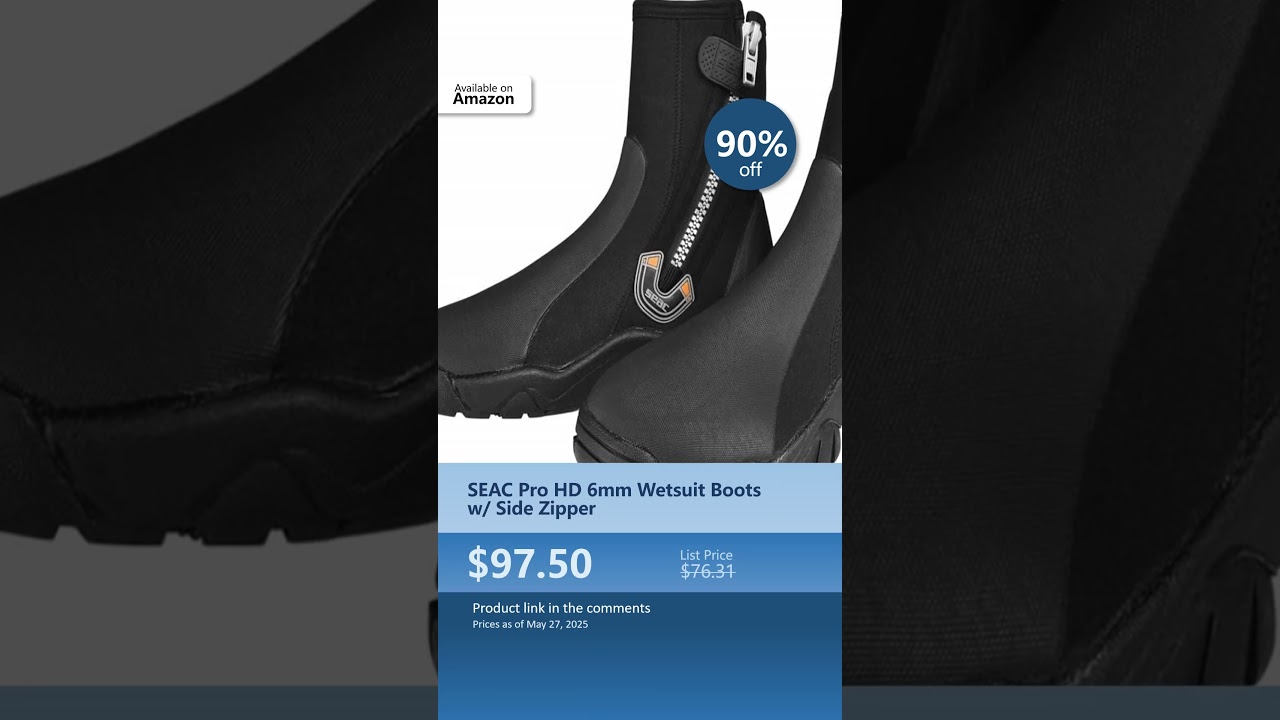 SEAC Pro HD 6mm Wetsuit Boots w/ Side Zipper