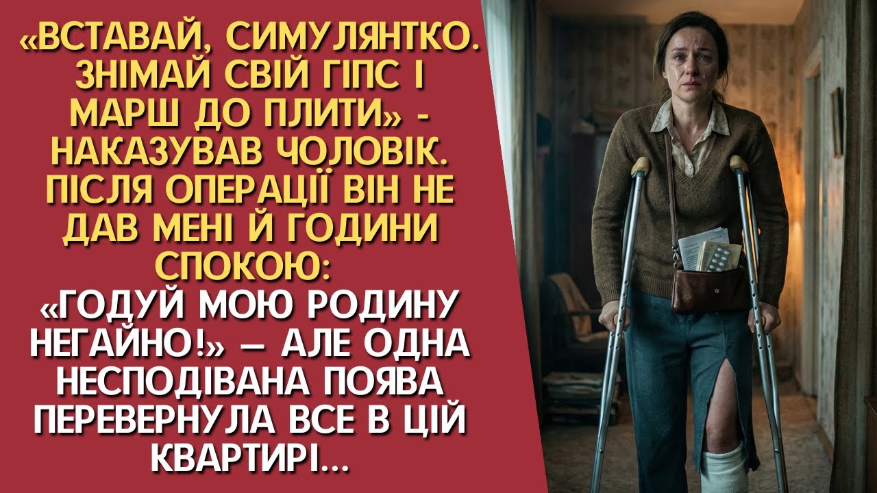 «Знімай гіпс і до плити!» — наказав чоловік, бо свекруха на порозі… та в двері раптом зайшов...