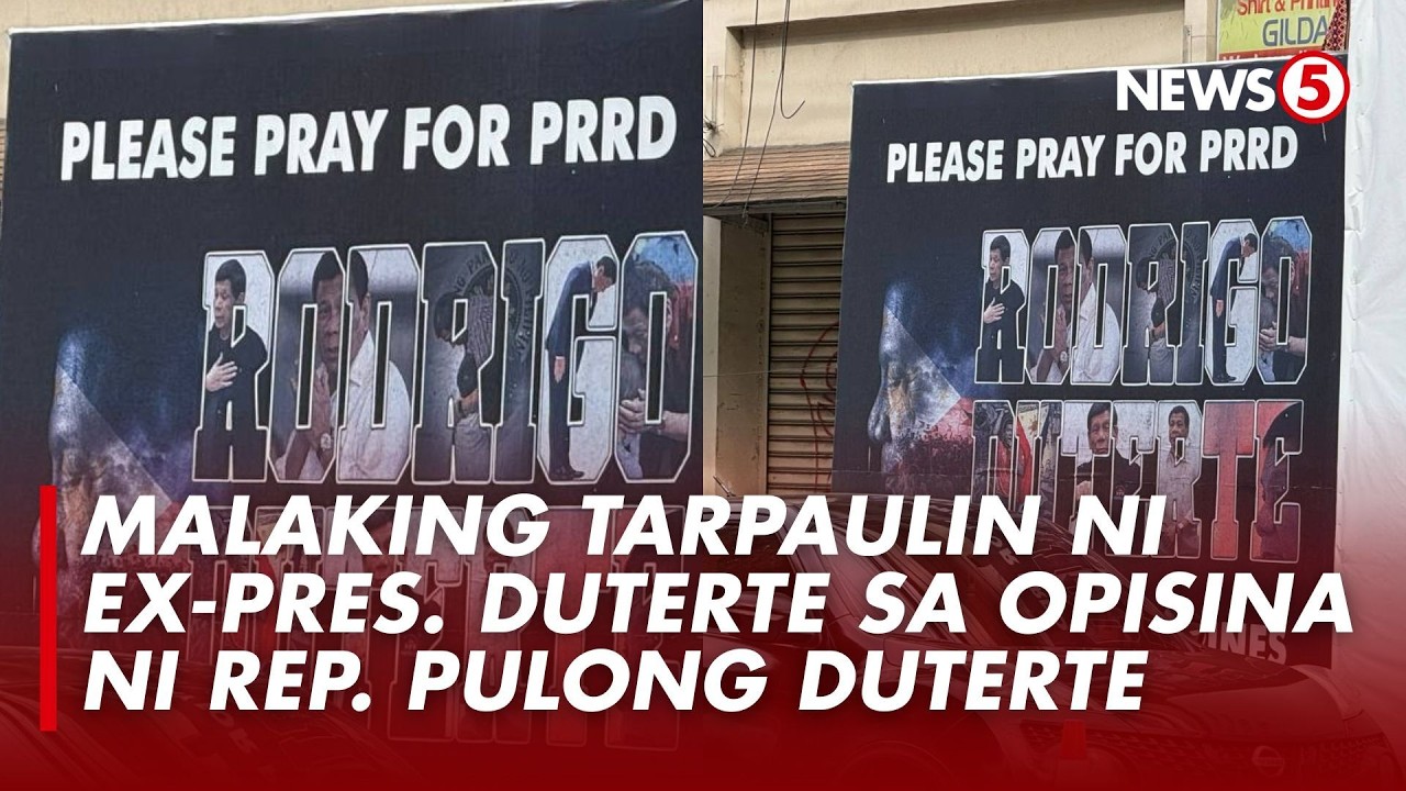 &lsquo;Please pray for PRRD&rsquo; tarpaulin, nakapaskil sa tapat ng opisina ni Rep. Pulong Duterte