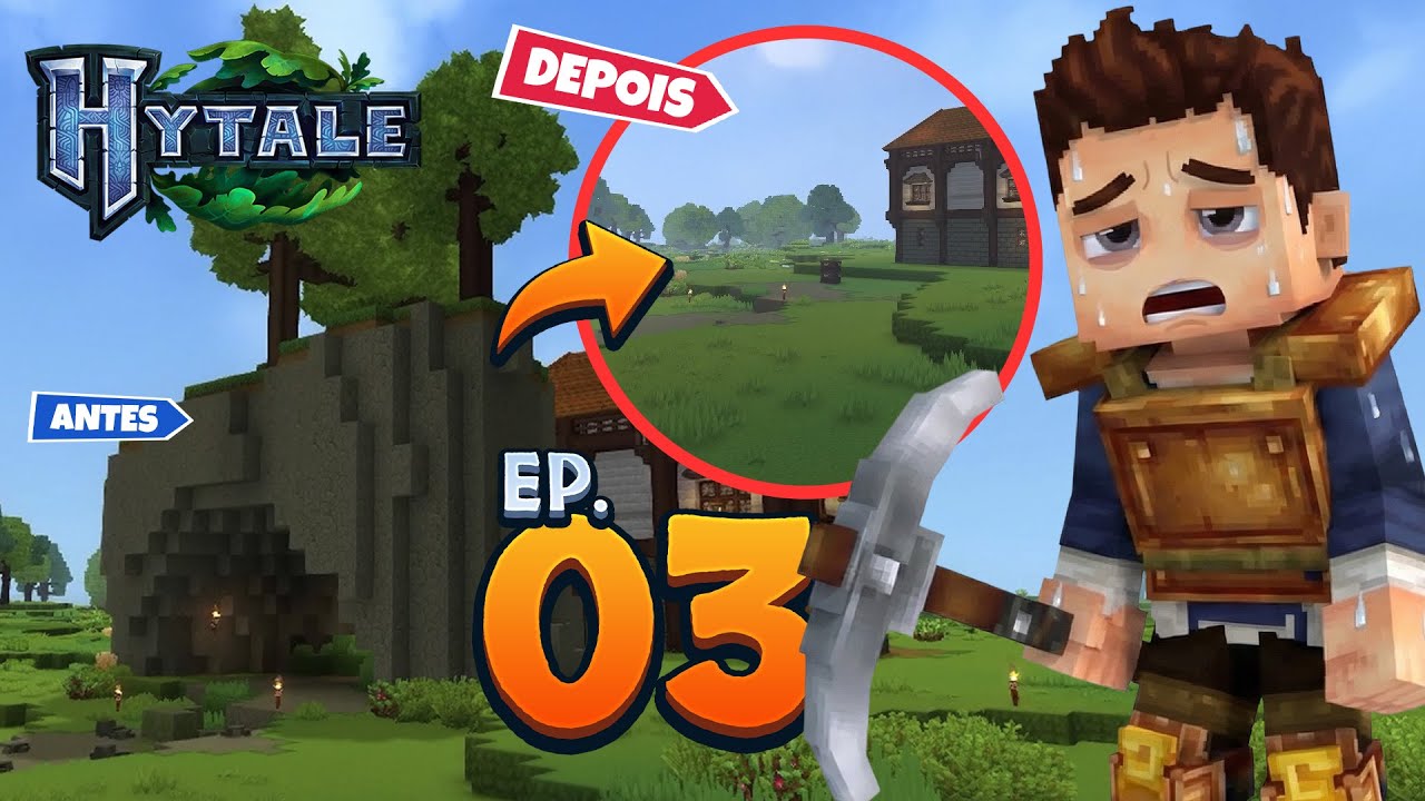DERRUBEI UMA MONTANHA NA PICARETA NO HYTALE! | Ep. 003