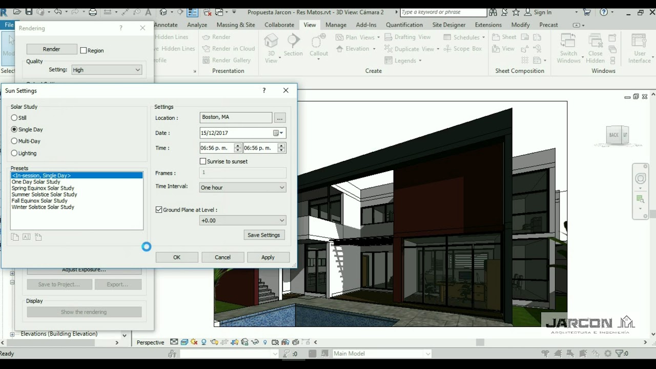 Renders para exterior - Tutorial Revit 2018