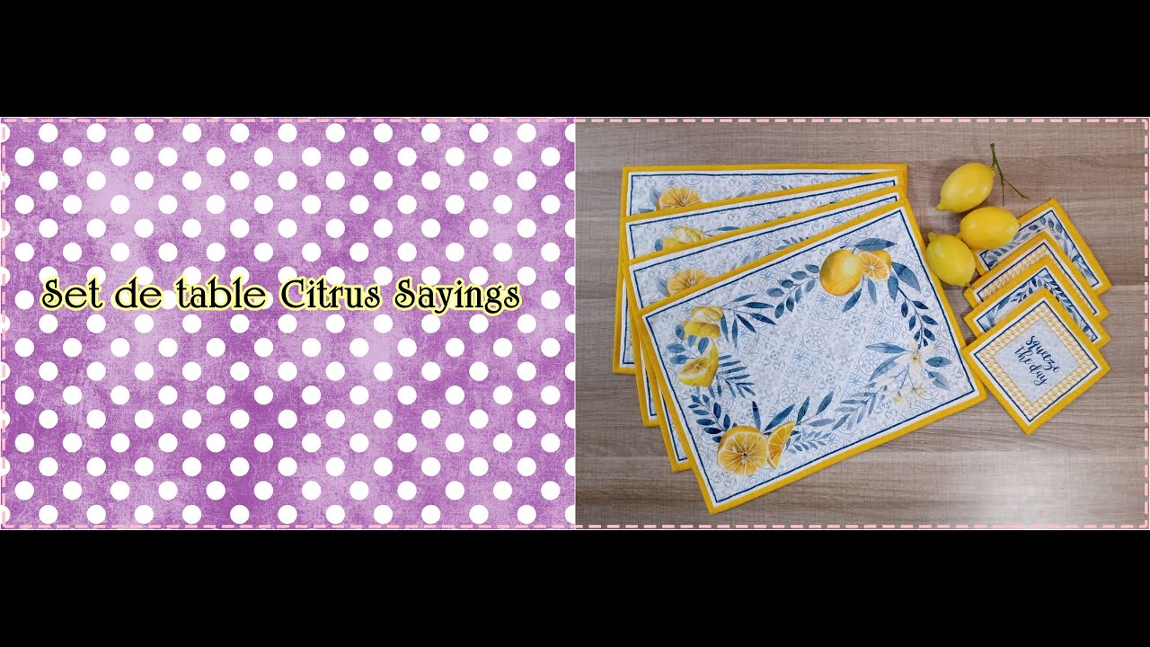 Set de table Citrus Sayings - tutoriel gratuit