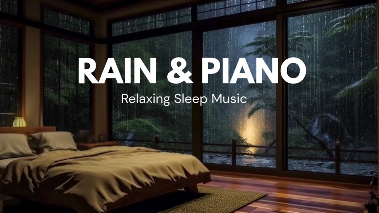 Relaxing Sleep Music + Insomnia - Stress Relief, Rain Sounds in Cozy Bedroom, Deep Sleeping Music