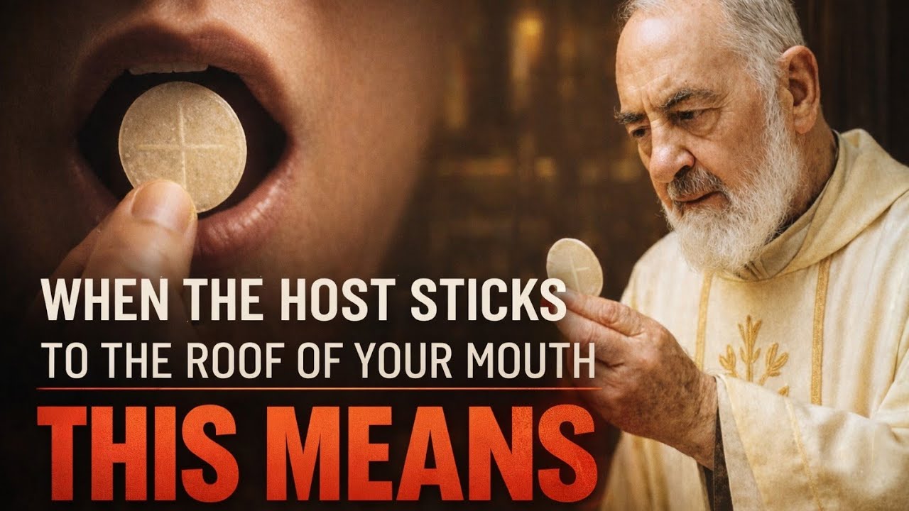 PADRE PIO WARNED: WHAT IT MEANS WHEN THE HOST STICKS TO YOUR MOUTH