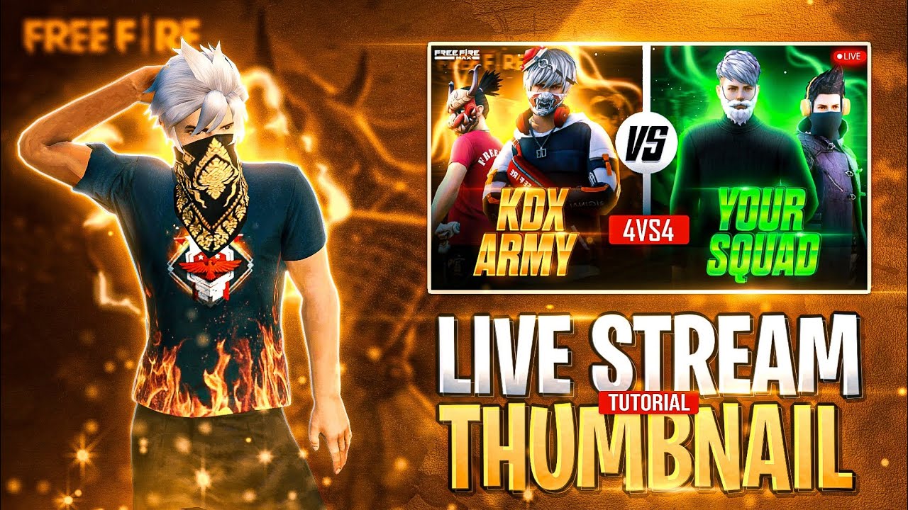 How To Make Free Fire Live Stream Thumbnail In Android 😱💯 FF 4v4 Thumbnail Tutorial 💪▶️
