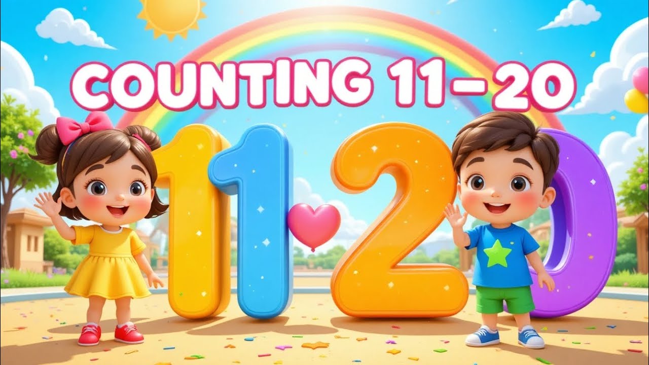 11–20 Counting Song 🌈 | Learn Numbers with Lala & Coco | Fun Kids Learning Video | @BaByMusk