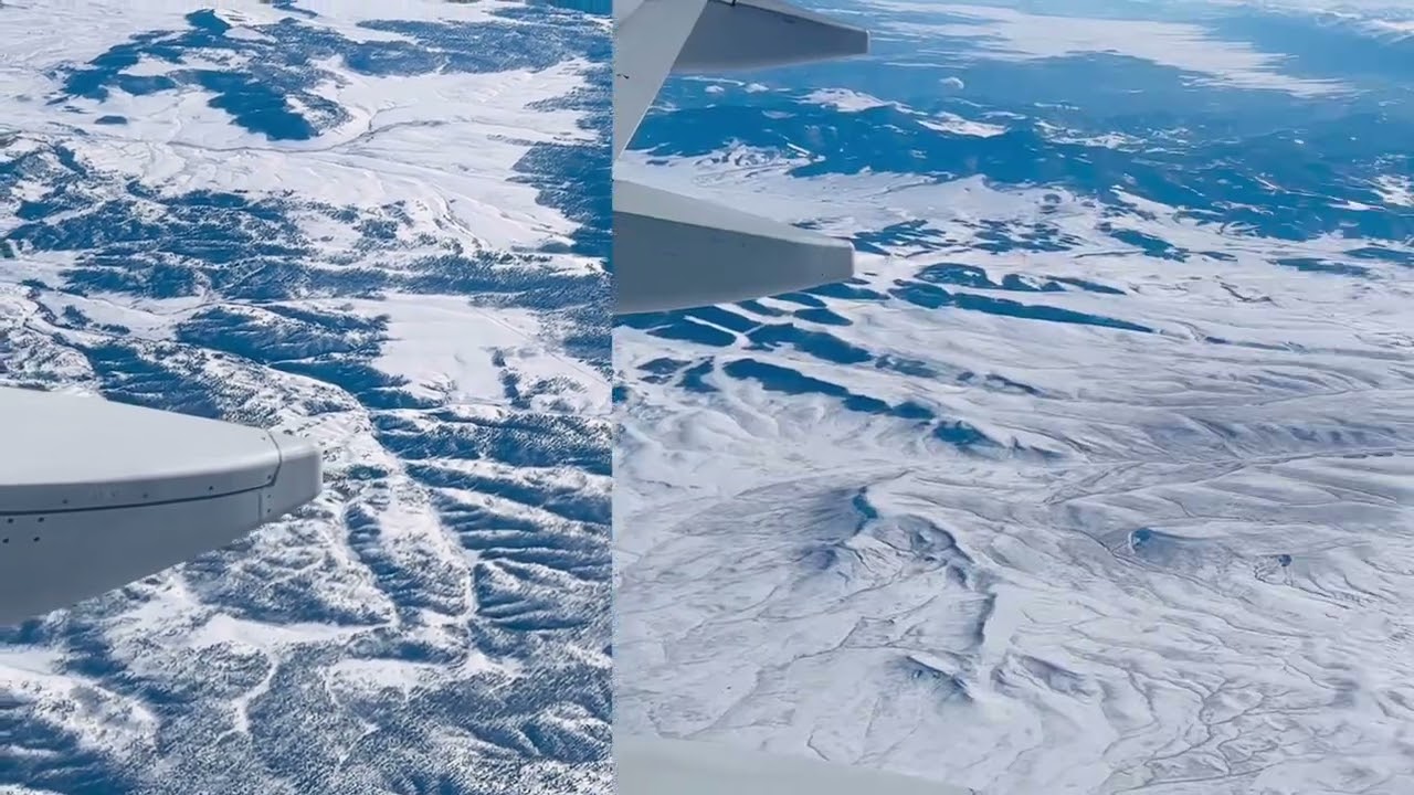 Beautiful Snowy Rocky Mt. Orange County to Denver on Frontier