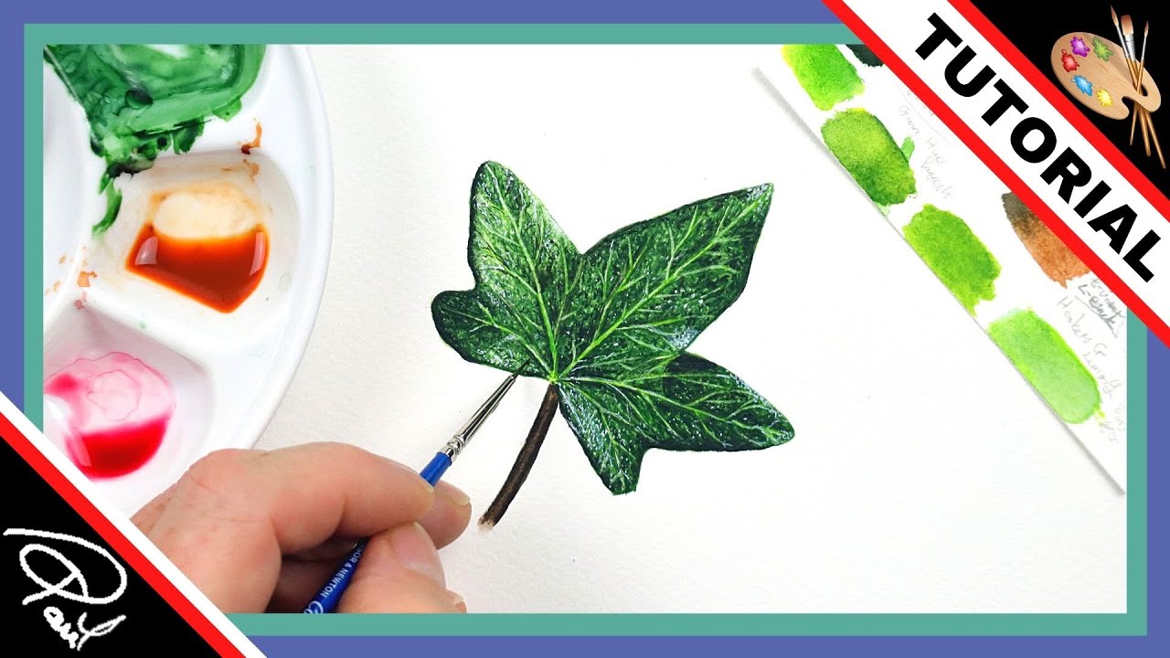 How to Paint a Realistic Watercolor Ivy Leaf (Botanical Illustration)