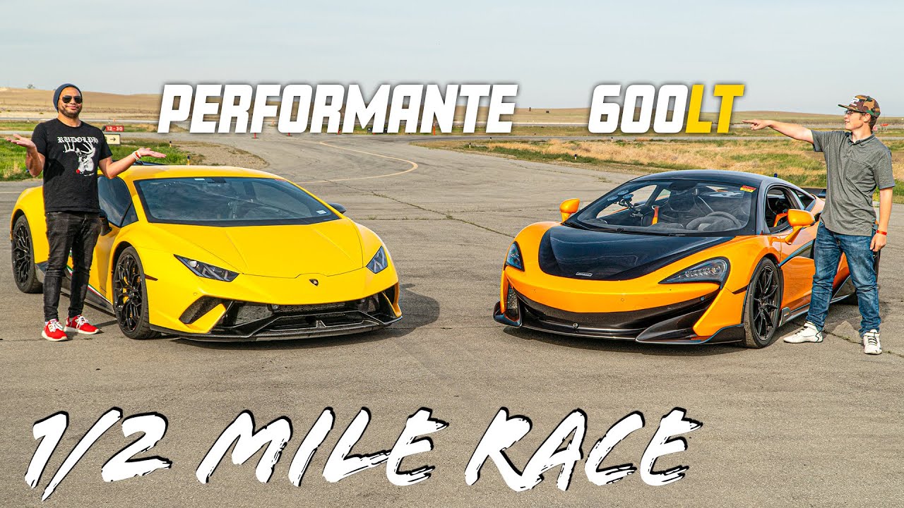 MCLAREN 600LT VS HURACAN PERFORMANTE TOP SPEED BATTLE!
