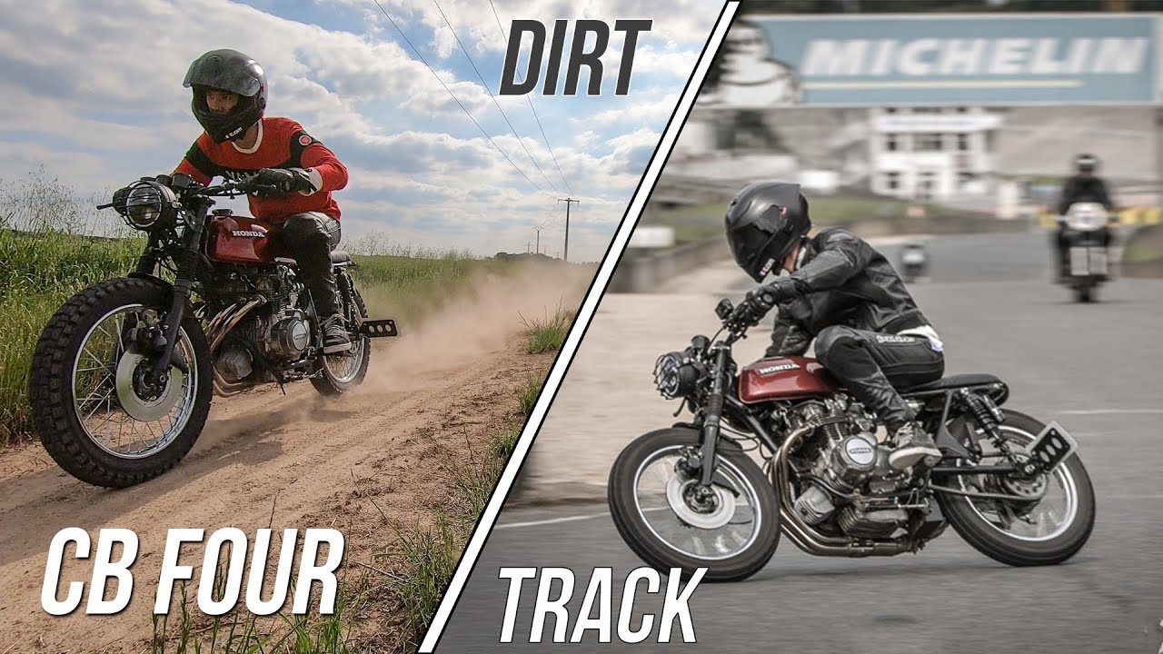 CB Four Scrambler - Riding off road and on racetrack!