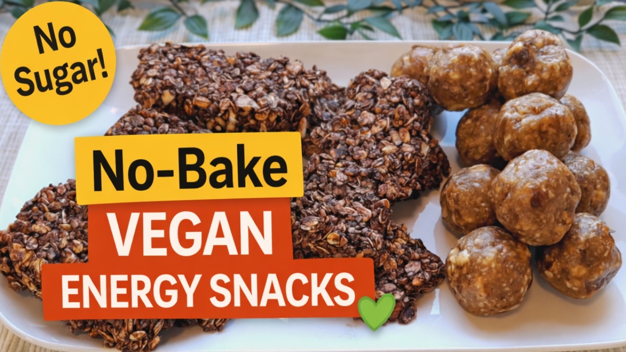 No Bake Vegan Energy Snacks   3 Ingredient Healthy Bars for Busy Days