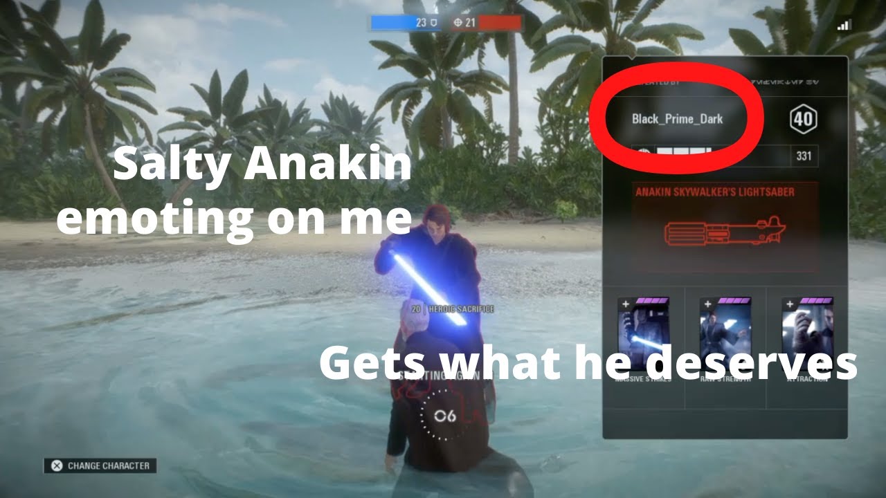 Salty and L2 spamming Anakin (watch til end) - Toxic Battlefront 2 Gameplay