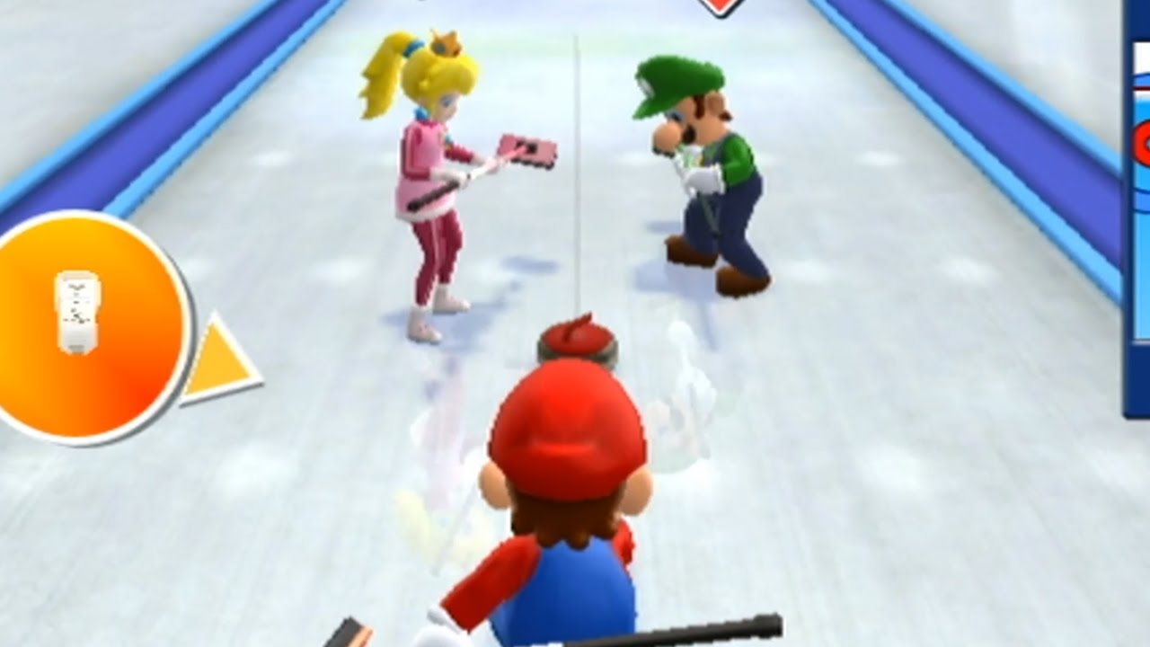 Mario & Sonic at the Olympic Winter Games - All Characters Curling Gameplay